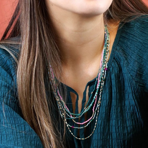 Multistrand Boho Beaded Necklace by Peace of Mind